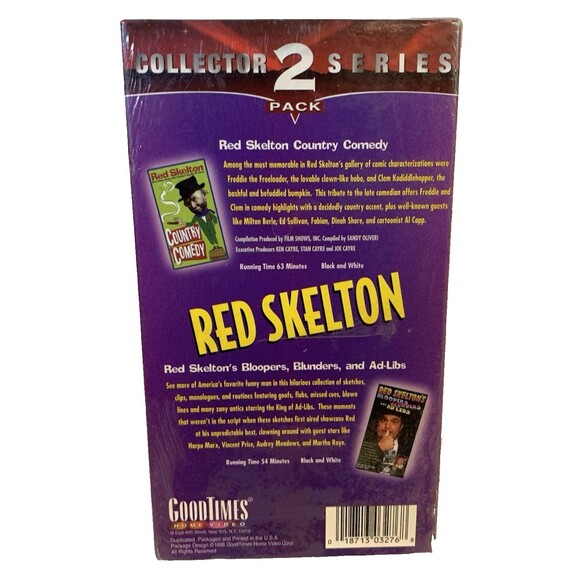 VTG Red Skelton VHS 2 Pack Country Comedy Bloopers Blunders & Ad Libs NEW Sealed - Picture 2 of 4